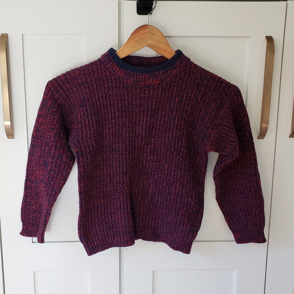 Ivy Club Classics Sweater Kids Size 7 Red Vintage Cable Knit Pullover